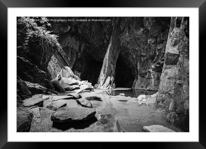 Lake District - Cathedral Cave  - Little Langdale Mono Framed Mounted Print by Will Ireland Photography