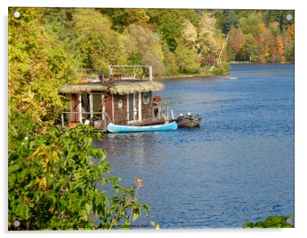 House boat Acrylic by Stephanie Moore