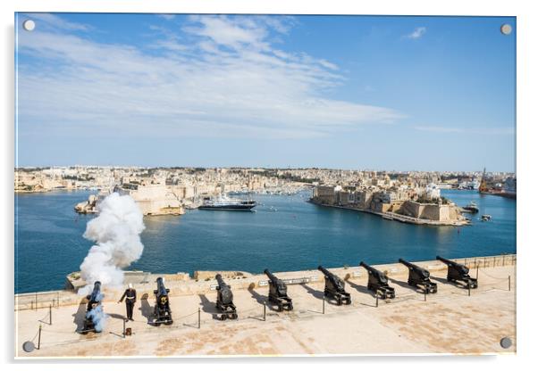 Presidential Salute Battery on the Valletta waterfront Acrylic by Jason Wells