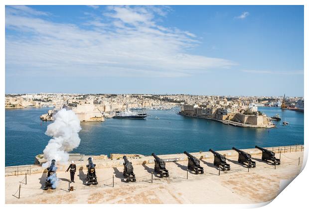 Presidential Salute Battery on the Valletta waterfront Print by Jason Wells