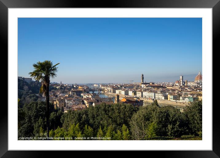 Panoramic view of Florence, Ital,y Framed Mounted Print by Sergio Delle Vedove