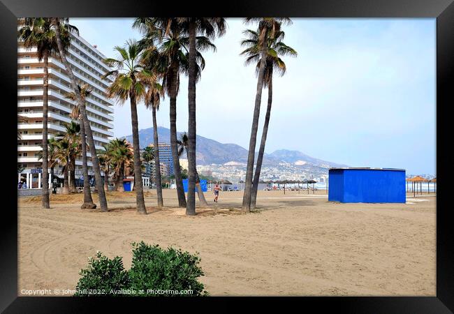 Fuengirola beach, Costa del Sol, Spain. Framed Print by john hill