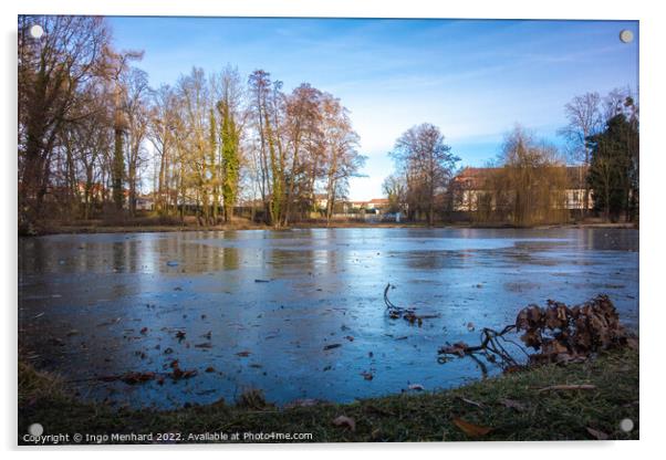 Frozen lake in Bavaria Acrylic by Ingo Menhard