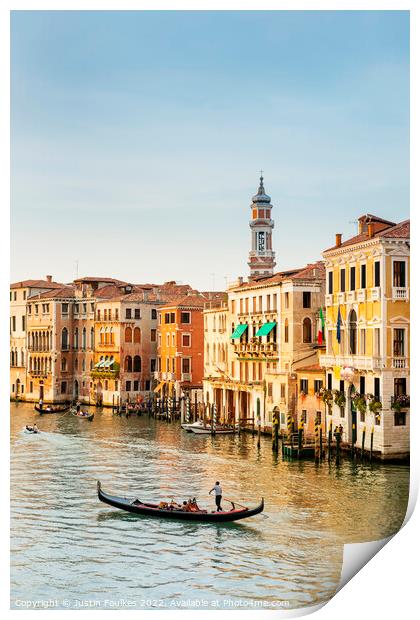 The Grand Canal, Venice, Italy Print by Justin Foulkes