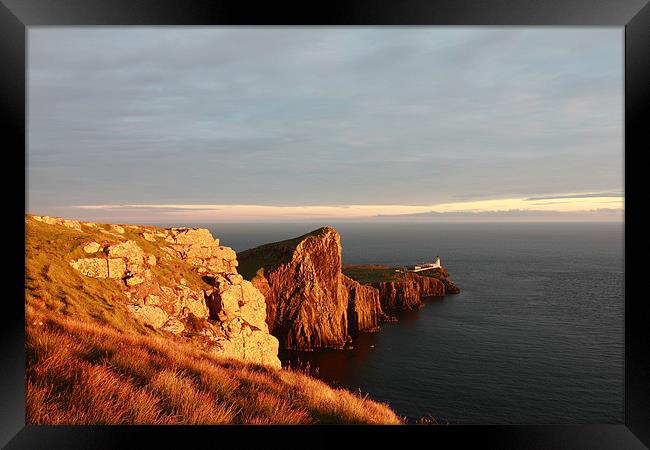 Neist Point Sunset - Isle of Skye Framed Print by Maria Gaellman