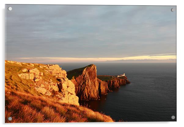Neist Point Sunset - Isle of Skye Acrylic by Maria Gaellman