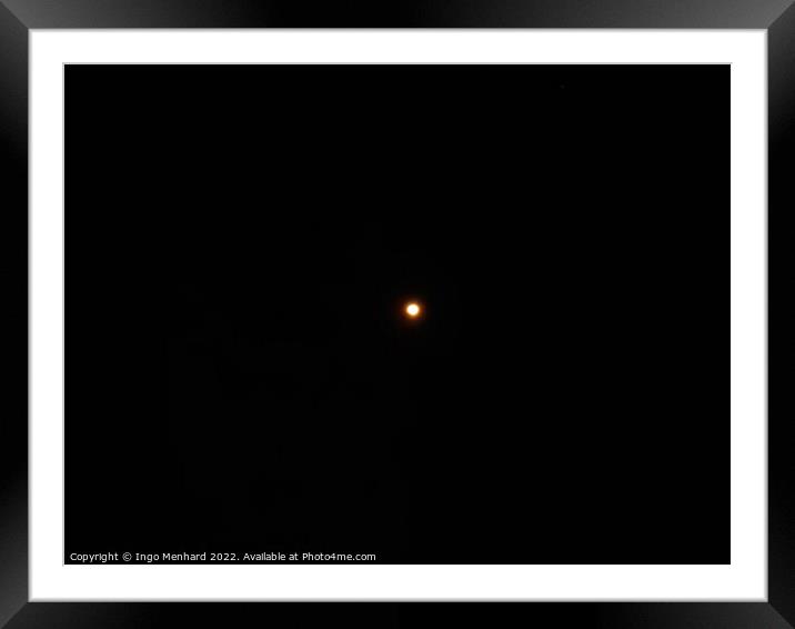 The Venus planet viewed with super zoom in the dark night sky Framed Mounted Print by Ingo Menhard
