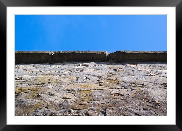 Low angle shot of a textured rough rock surface Framed Mounted Print by Ingo Menhard