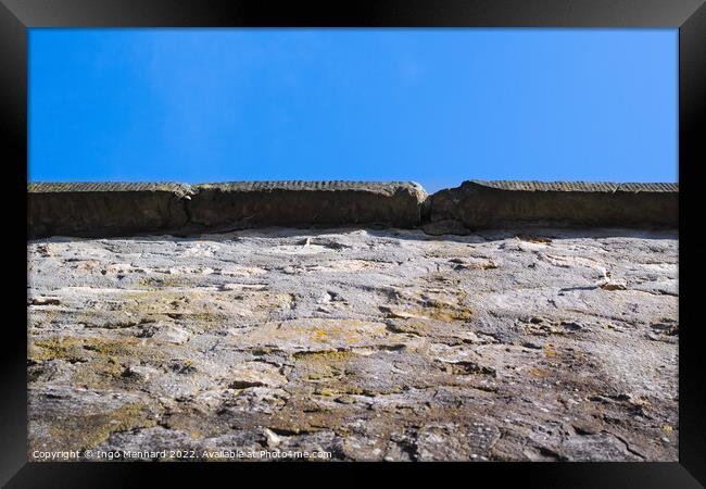 Low angle shot of a textured rough rock surface Framed Print by Ingo Menhard