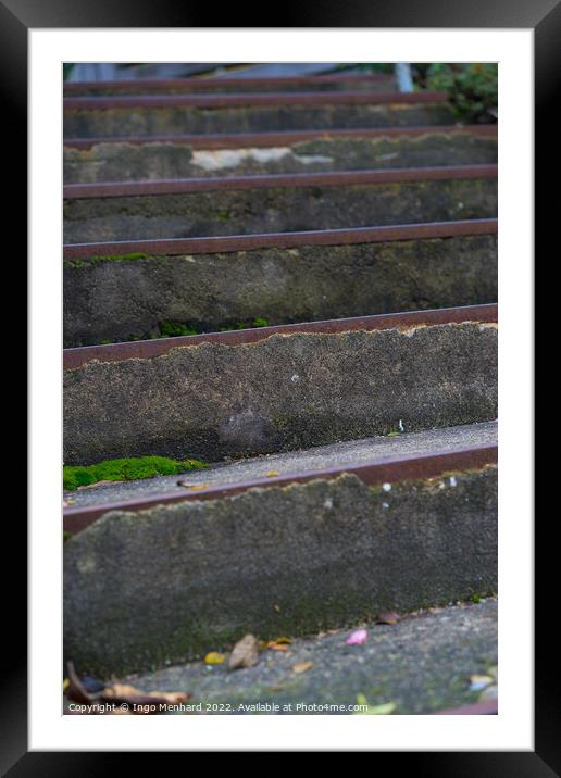 Closeup shot of stairs Framed Mounted Print by Ingo Menhard
