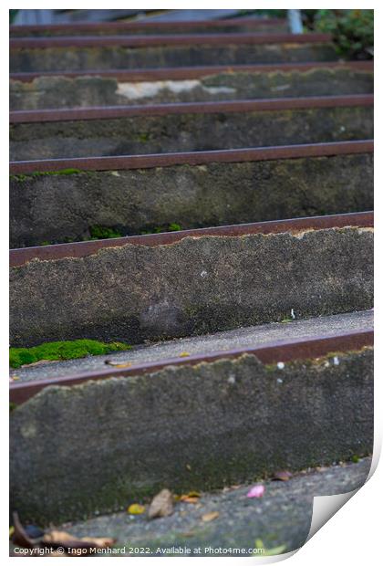 Closeup shot of stairs Print by Ingo Menhard