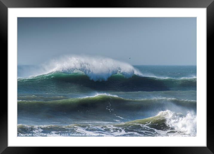 Powerful Waves in Fistral Bay in Newquay, Cornwall Framed Mounted Print by Gordon Scammell