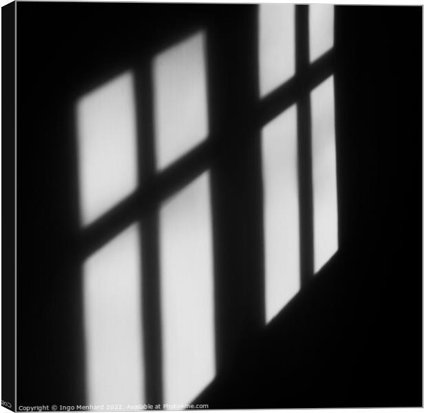 Closeup of a shadow of window on the wall Canvas Print by Ingo Menhard