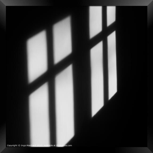 Closeup of a shadow of window on the wall Framed Print by Ingo Menhard