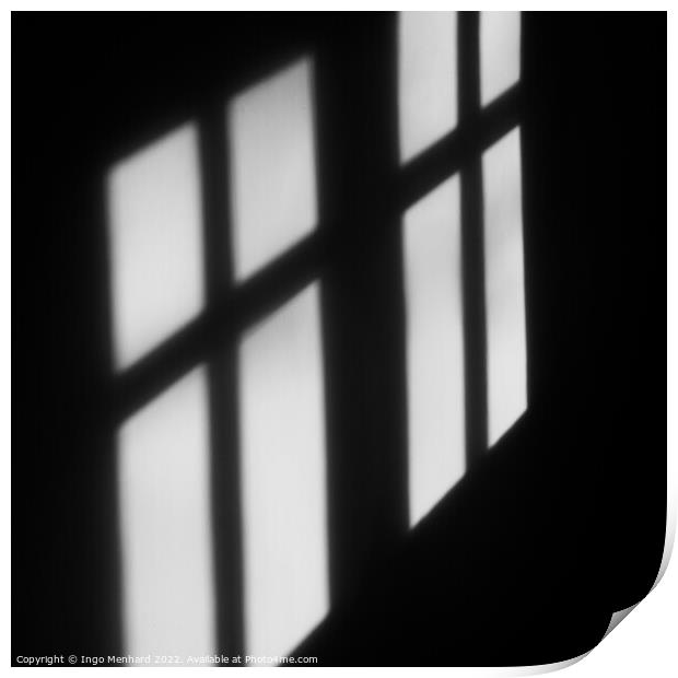 Closeup of a shadow of window on the wall Print by Ingo Menhard