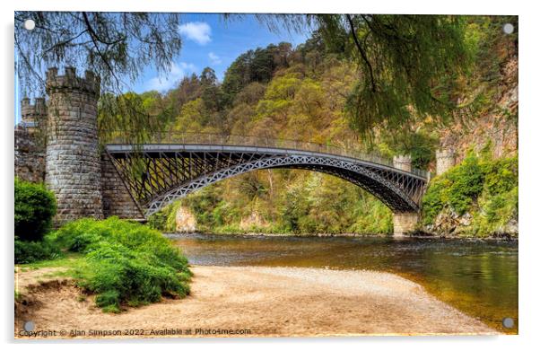 Craigellachie Bridge Acrylic by Alan Simpson