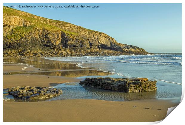 Dunraven Bay May Evening South Wales Print by Nick Jenkins