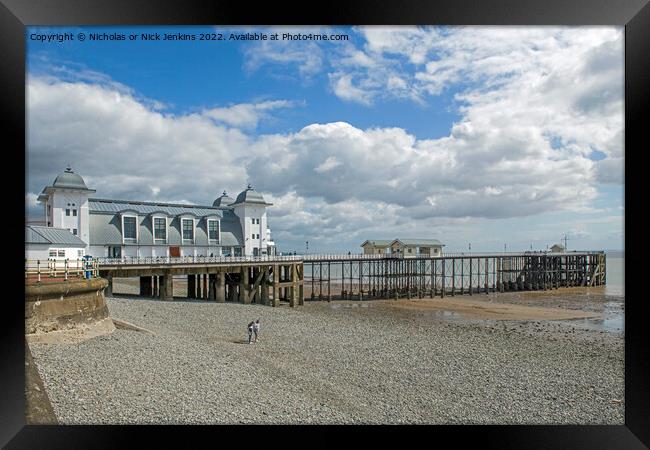 Penarth Pier on a Sunny May Day  Framed Print by Nick Jenkins
