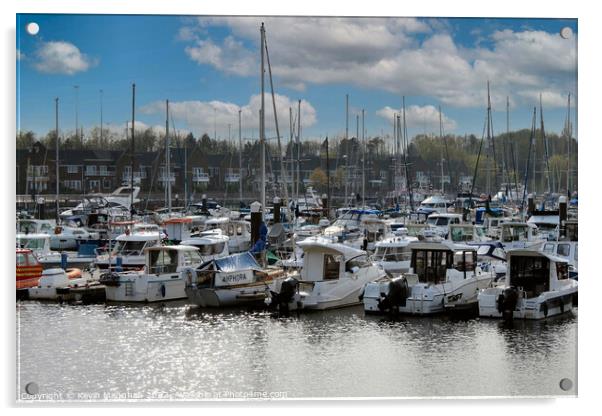 Boats In The Marina At The Royal Quays North Shields Acrylic by Kevin Maughan