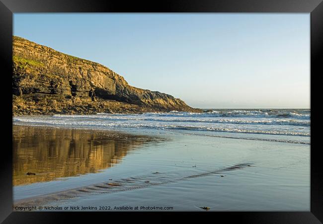 Witch's Point Dunraven Bay  Framed Print by Nick Jenkins