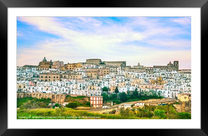 Ferrandina white town. Basilicata, Italy. Framed Mounted Print by Stefano Orazzini
