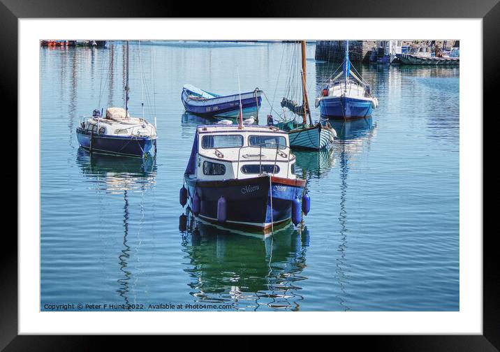 Calm Waters In Brixham Harbour  Framed Mounted Print by Peter F Hunt