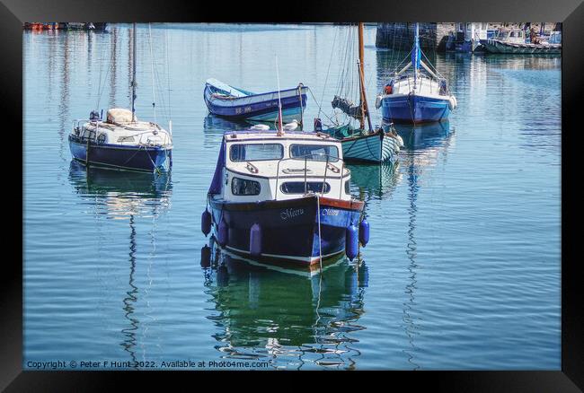 Calm Waters In Brixham Harbour  Framed Print by Peter F Hunt