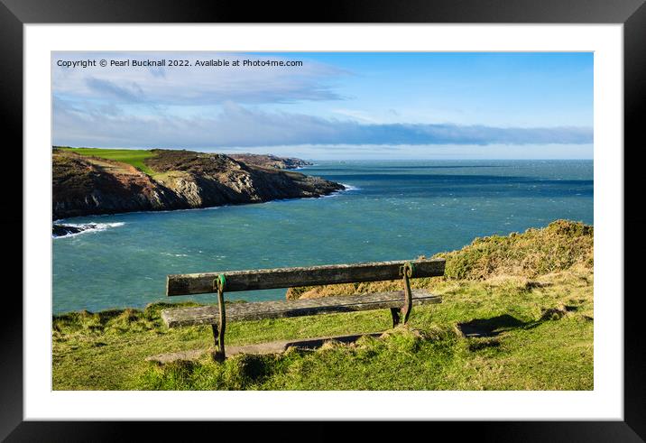 View from Point Lynas on Anglesey Coast Wales Framed Mounted Print by Pearl Bucknall