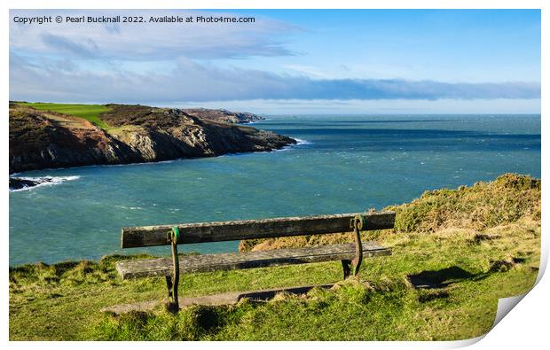 View from Point Lynas on Anglesey Coast Wales Print by Pearl Bucknall