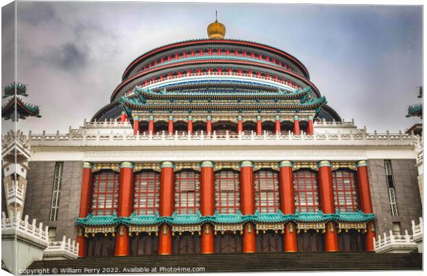 Renmin Square Chongqing Sichuan China Canvas Print by William Perry