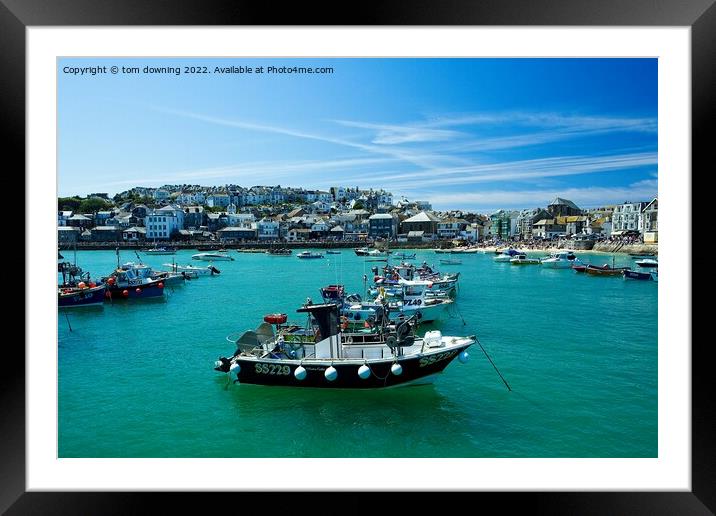 St Ives Harbour Framed Mounted Print by tom downing