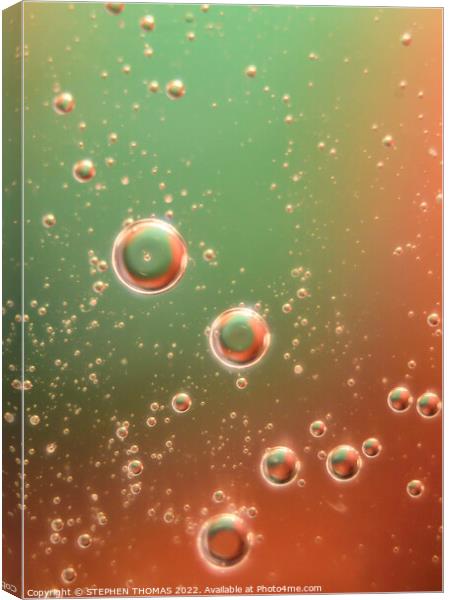 Christmas Bubbles - Water and Oil Abstract Canvas Print by STEPHEN THOMAS