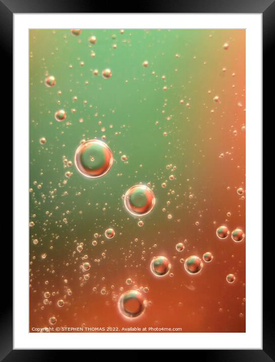 Christmas Bubbles - Water and Oil Abstract Framed Mounted Print by STEPHEN THOMAS