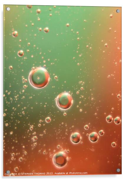 Christmas Bubbles - Water and Oil Abstract Acrylic by STEPHEN THOMAS