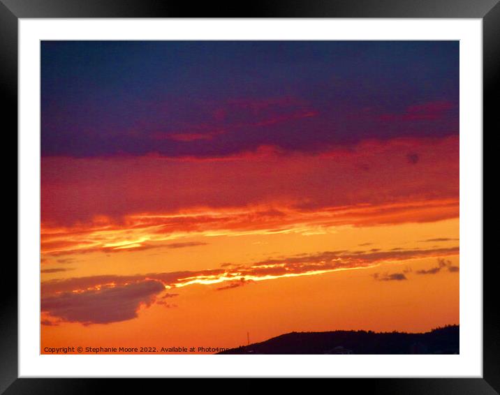 Fiery sunset Framed Mounted Print by Stephanie Moore