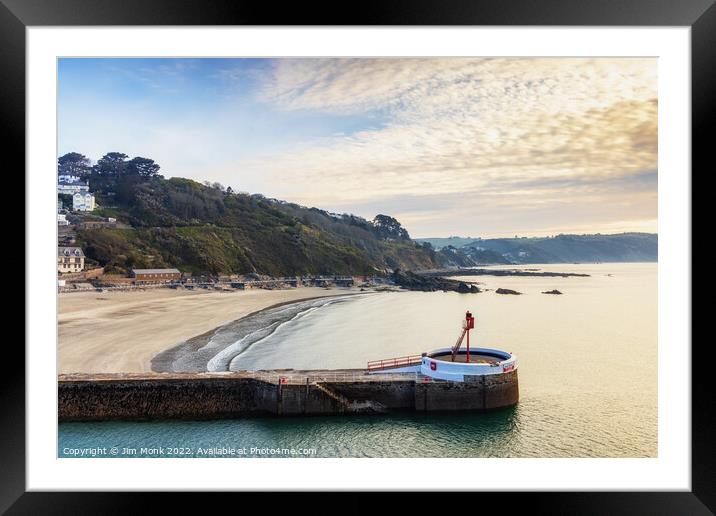 Banjo Pier and Beach, Looe Framed Mounted Print by Jim Monk