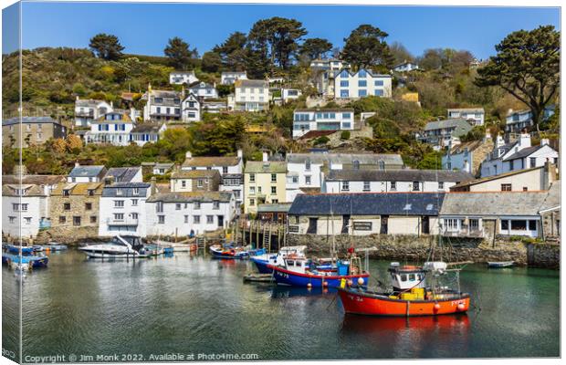 The inner harbour at Polperro, Cornwall Canvas Print by Jim Monk