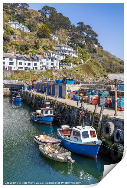The Harbour Wall, Polperro Print by Jim Monk