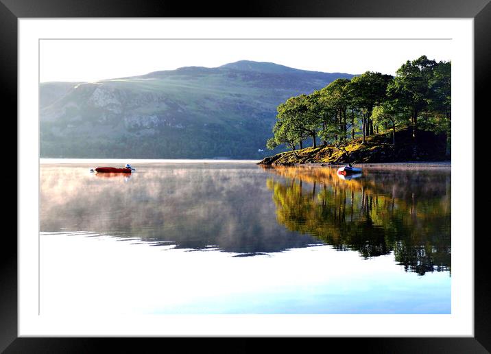 Reflections on Derwent Water, Keswick, Cumbria. Framed Mounted Print by john hill