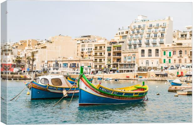 Colourful Spinola Bay cityscape Canvas Print by Jason Wells