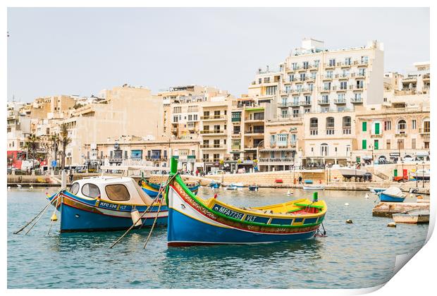Colourful Spinola Bay cityscape Print by Jason Wells