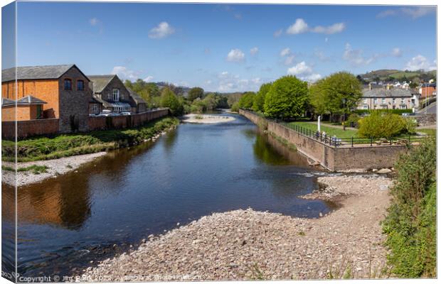 The River Usk at Brecon Canvas Print by Jim Monk