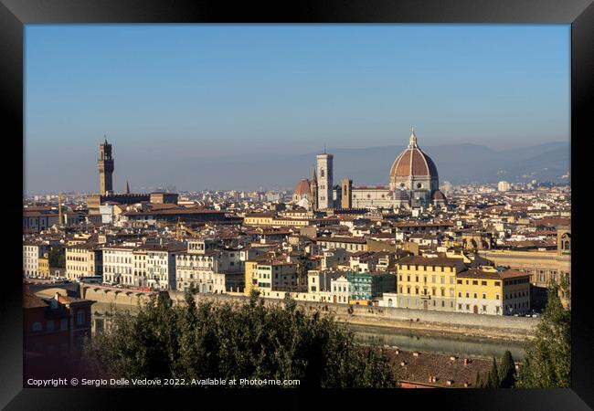 Panoramic view of Florence, Ital,y Framed Print by Sergio Delle Vedove