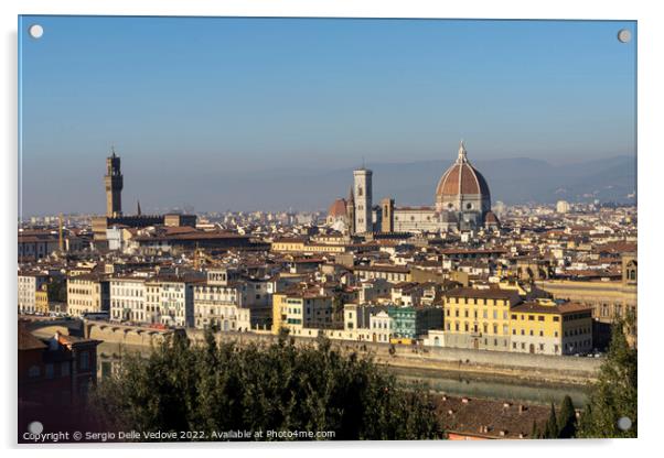 Panoramic view of Florence, Ital,y Acrylic by Sergio Delle Vedove