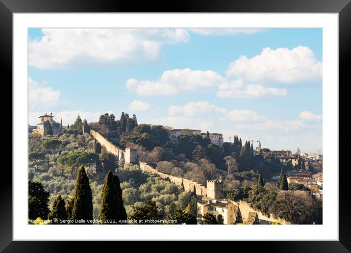 medieval city walls in Florence, Italy Framed Mounted Print by Sergio Delle Vedove