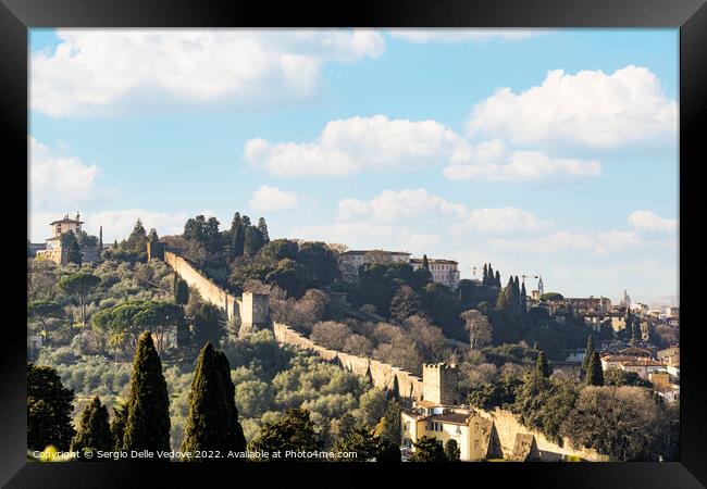 medieval city walls in Florence, Italy Framed Print by Sergio Delle Vedove