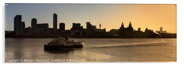Liverpool Morning Ferry Acrylic by Bernard Rose Photography