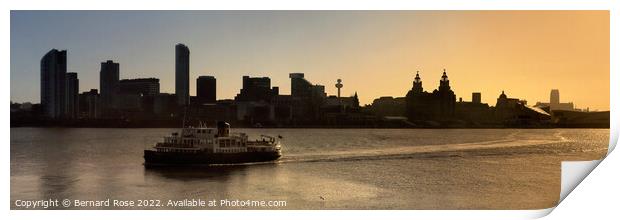 Liverpool Morning Ferry Print by Bernard Rose Photography