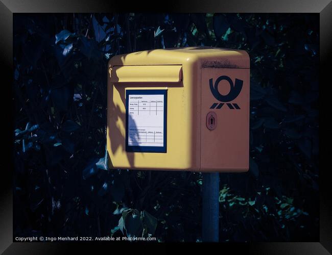 Yellow German mailbox Framed Print by Ingo Menhard