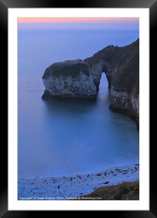 Cliffs on Flamborough headland in the early morning light. Framed Mounted Print by Drew Watson